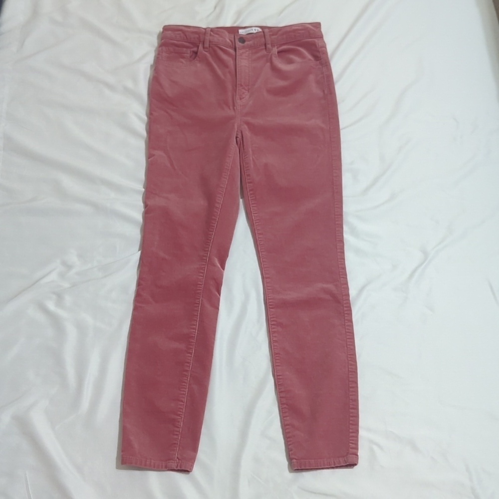 LOFT Skinny Pants in Corduroy, Color Pink Size 4/27 - Picture 2 of 15